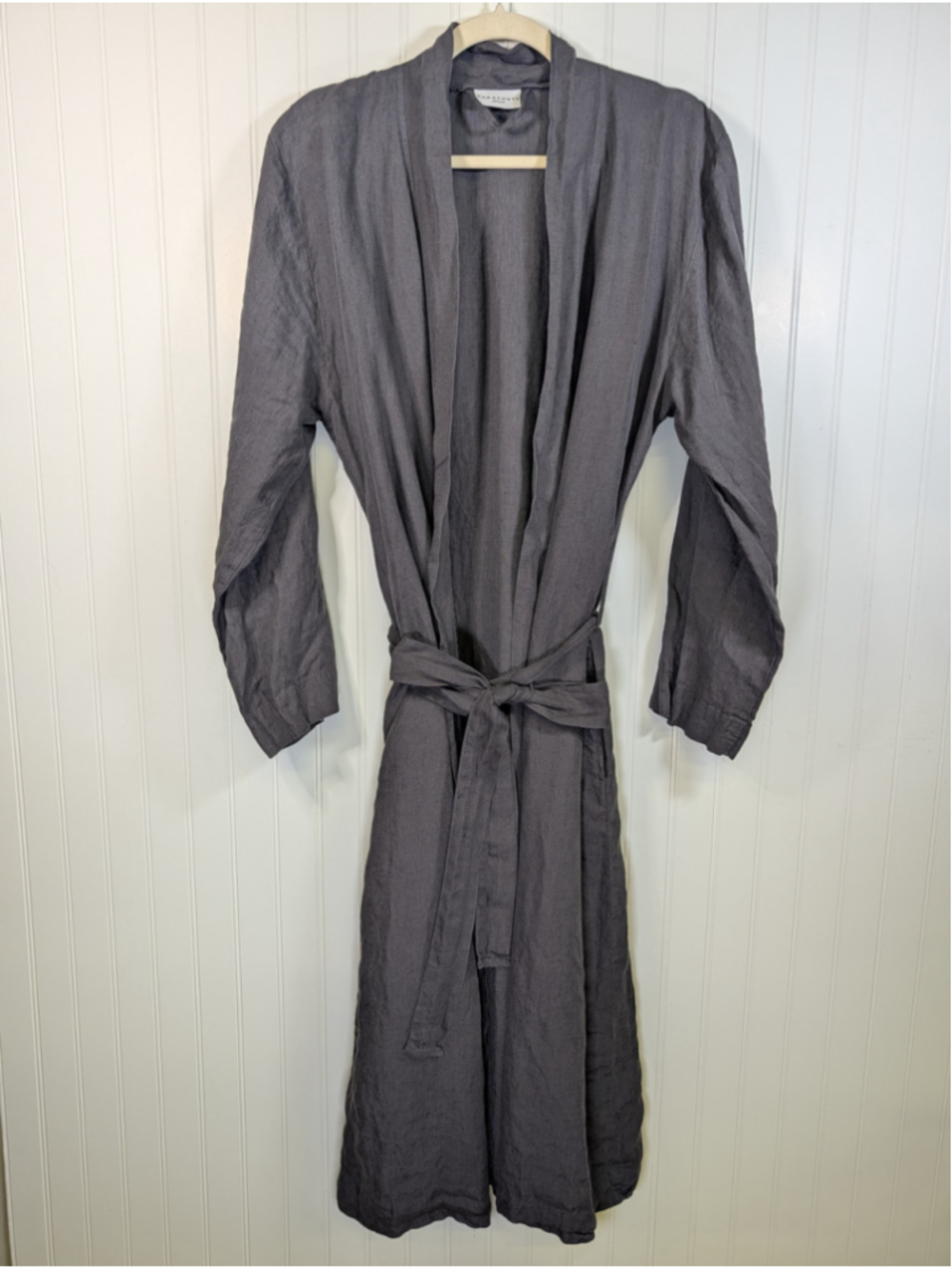 Parachute Home Linen Robe Charcoal Gray Medium M Unisex Loungewear Bathrobe NWOT